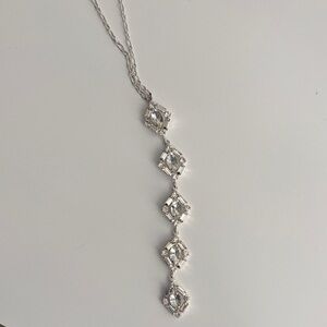 Elegant Silver Necklace with Diamond Accents